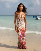 Floral Sling Bodycon Maxi Dress Flower color / S