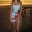 Floral Strap Sleeveless Mini Dress Blue / S