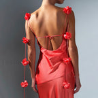 Floral Strappy Backless Slim Fit Hip Wrap Maxi Dress