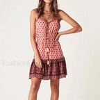 Floral Strappy Mini Boho Dress
