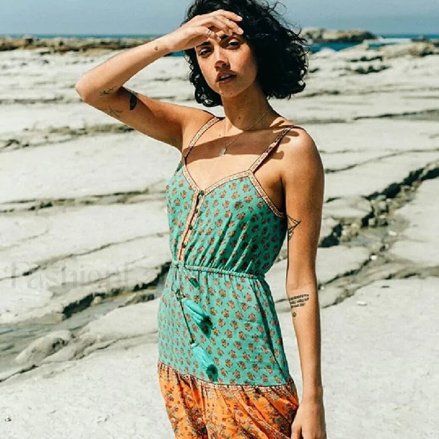 Floral Strappy Mini Boho Dress Secondary image