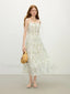 Floral Strappy X Line Midi Dress Floral / XS