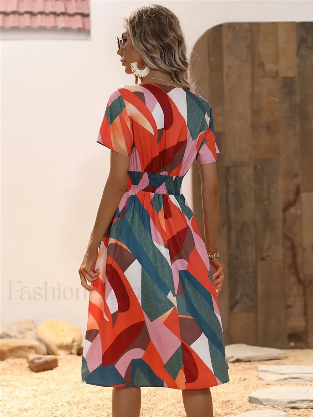 Floral Summer Long Sleeve Chic Holiday Midi Dress