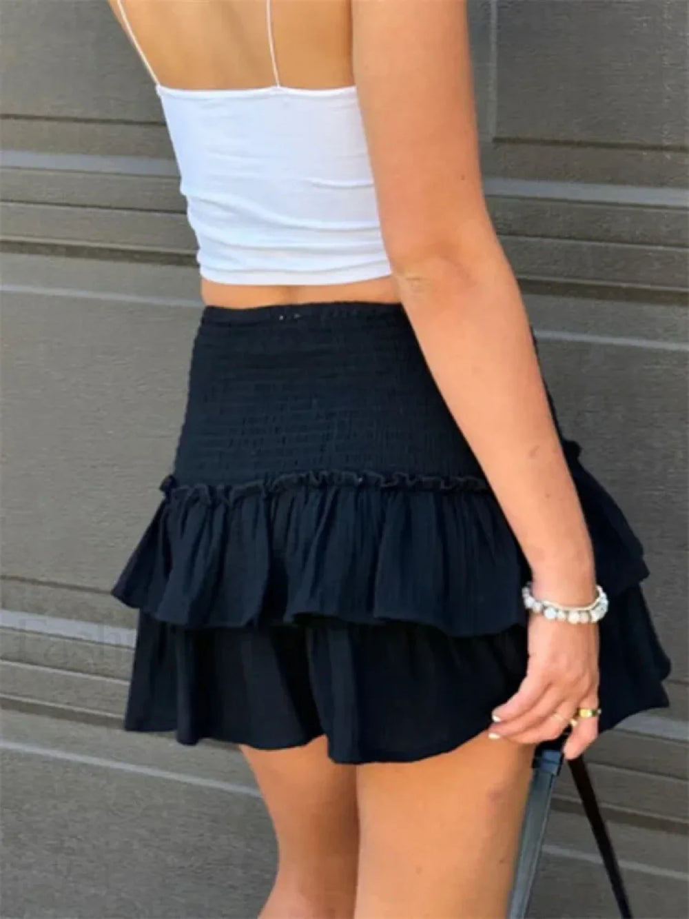 Floral Tiered High Waist Skirt