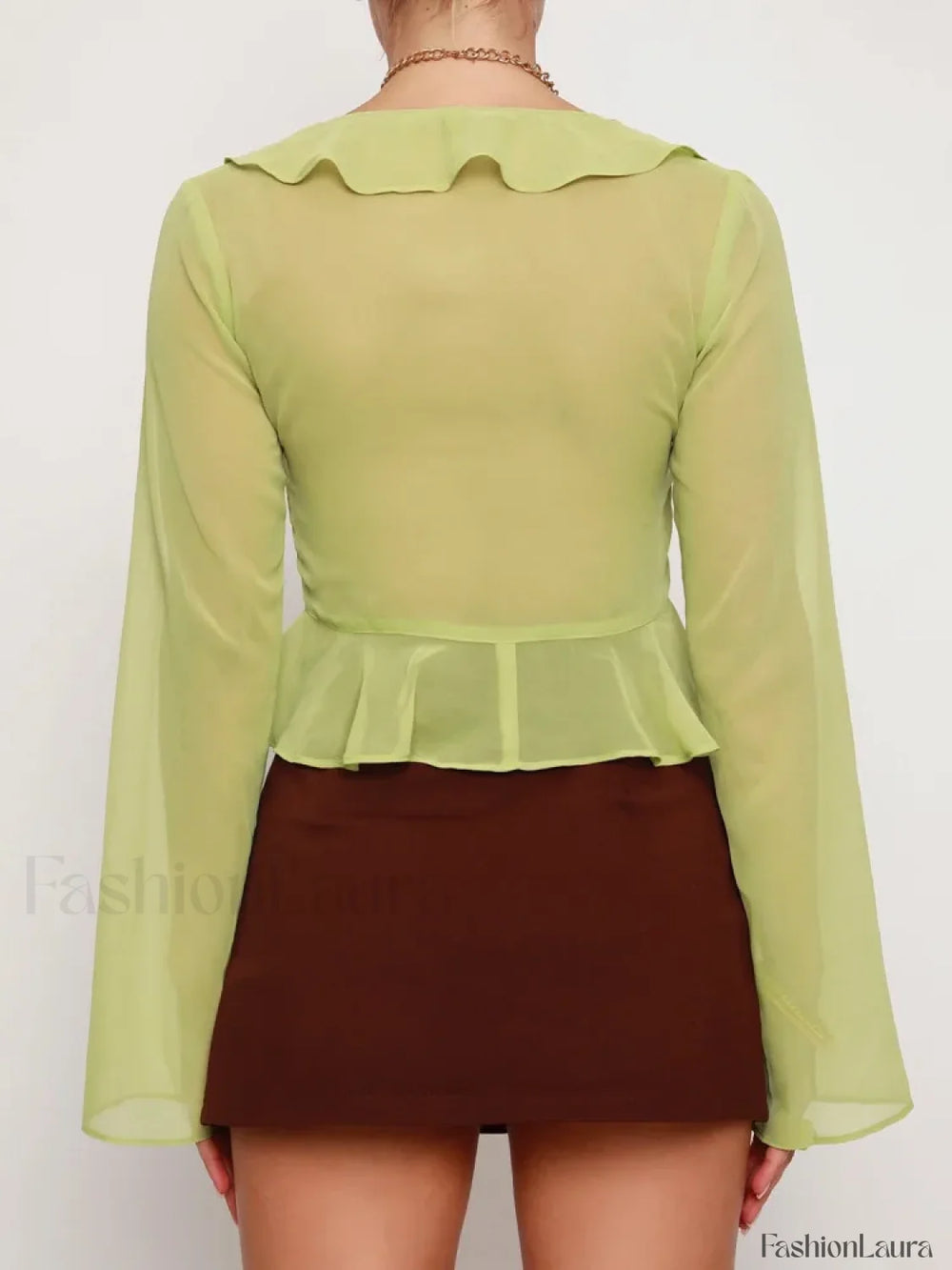 Floral V Neck Sleeve White Tops Clothes Blouse