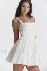 Florianne Ivory Stylish Bow Mini Dress
