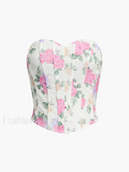 Flower Heart Shaped Neckline Corset Corset