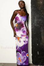 Flower Print Strappy Sexy Slim Fit Vacation Floral Dress