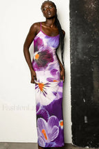 Flower Print Strappy Sexy Slim Fit Vacation Floral Dress