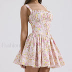 French Hepburn Style Black Strappy A Line Mini Dress