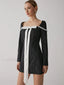 French Square Graceful Neck Short Dress Black / XS Dresses