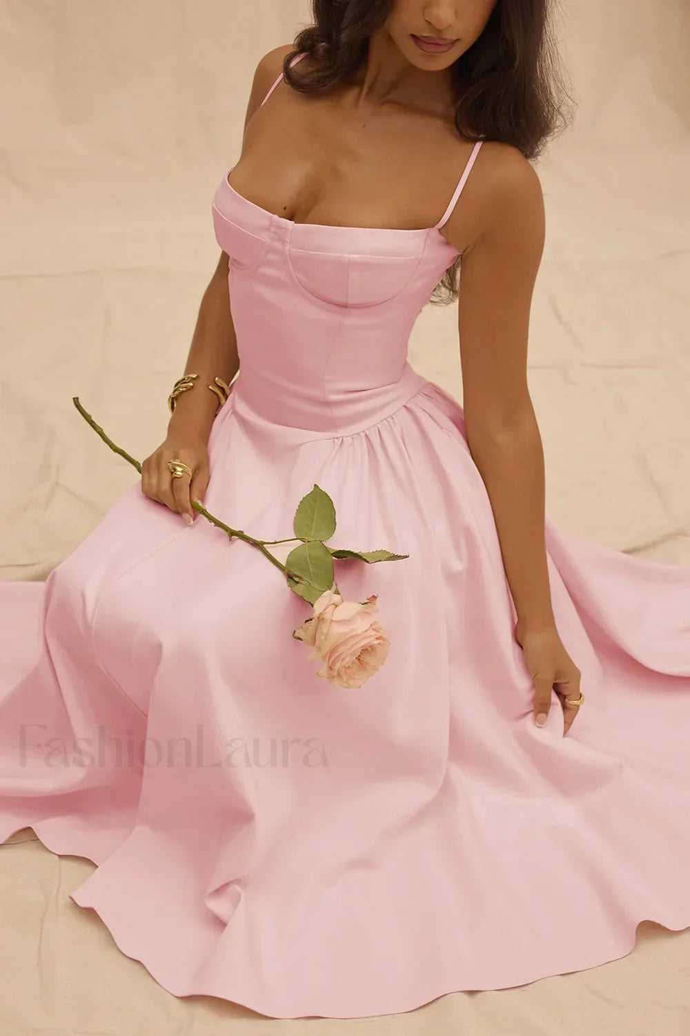 French Vintage Strap Midi Dress Secondary image