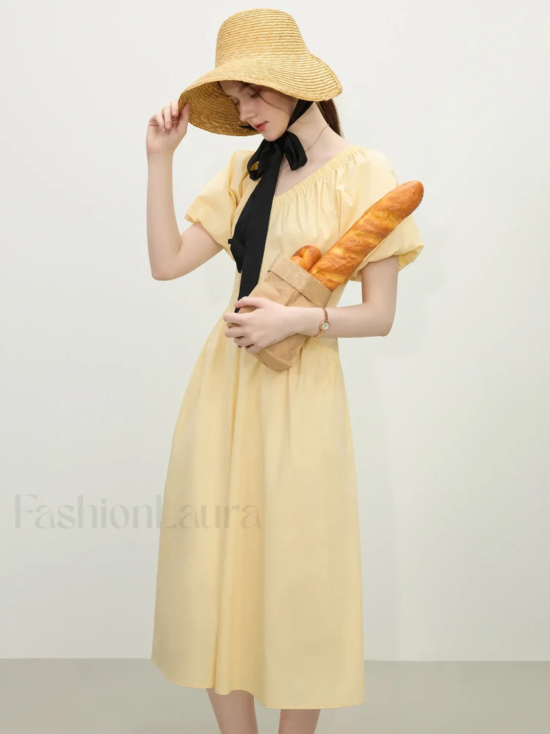 French Waist-Slim Midi Dress Secondary image
