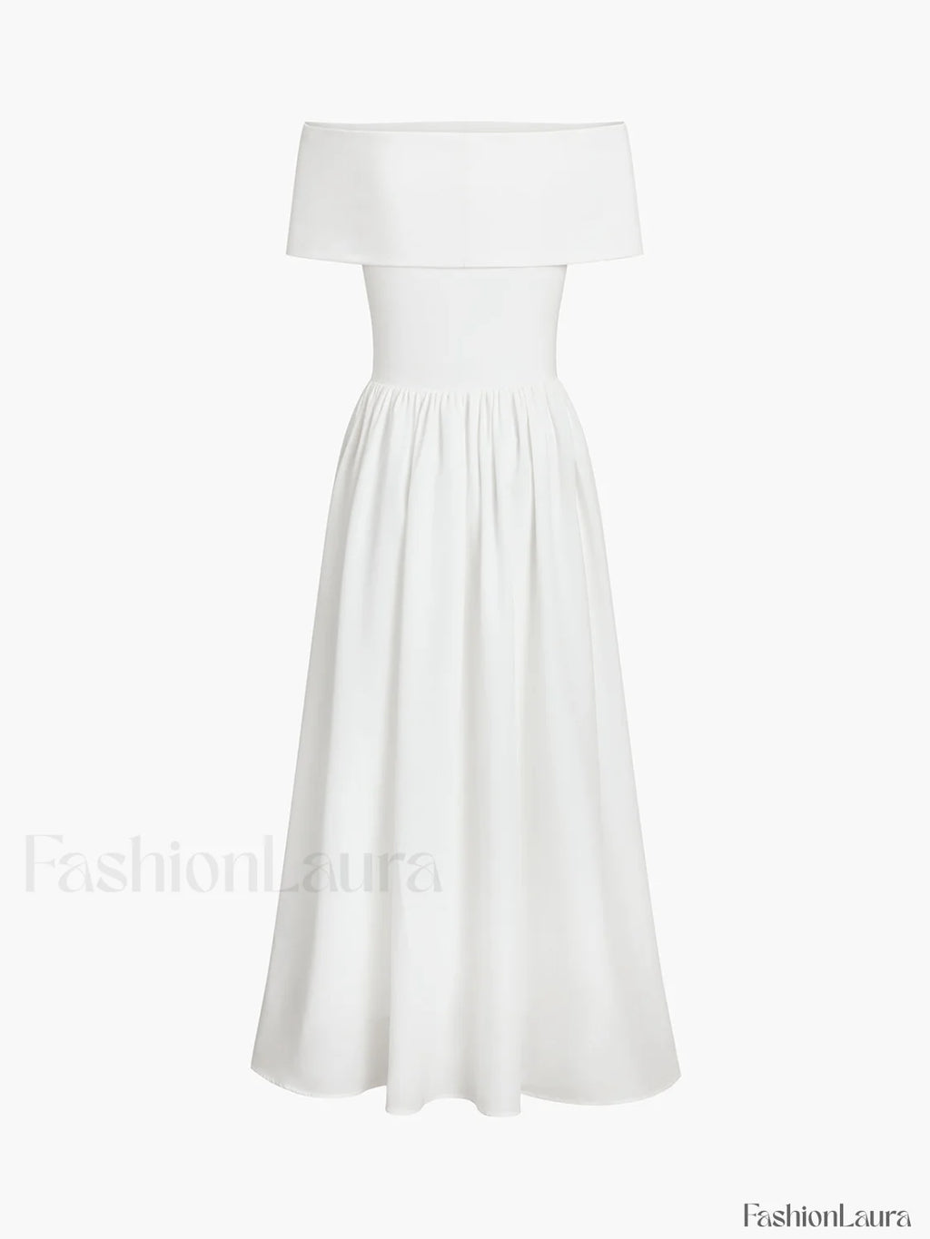 Frenchy Solid Graceful Off Shoulder Long Dress Dresses