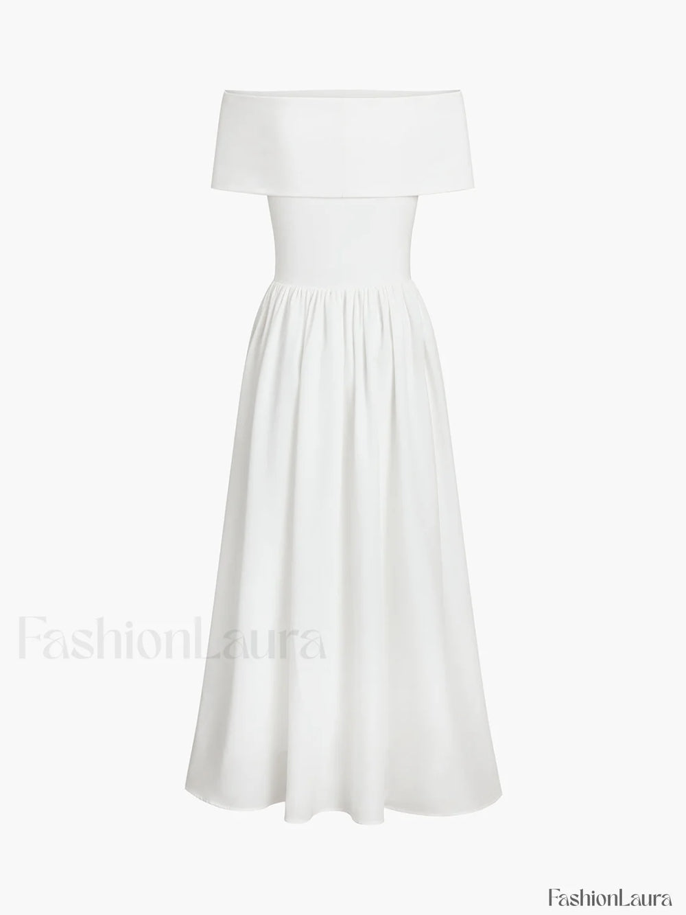 Frenchy Solid Graceful Off Shoulder Long Dress Dresses