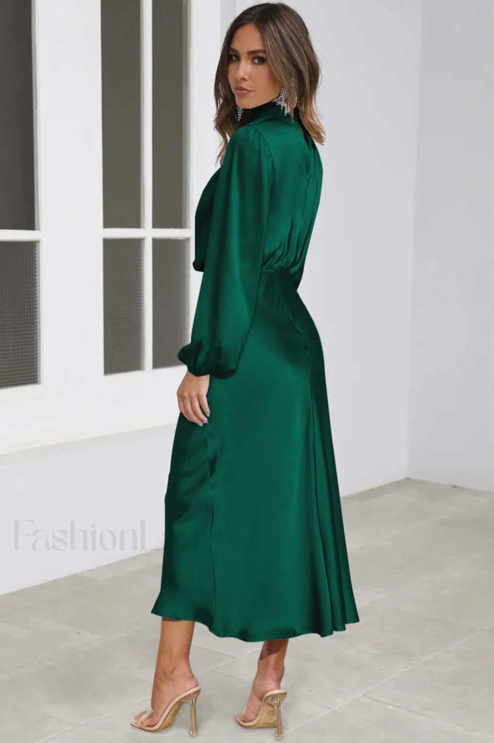 From The Source Charming High Neck Bridal Dress