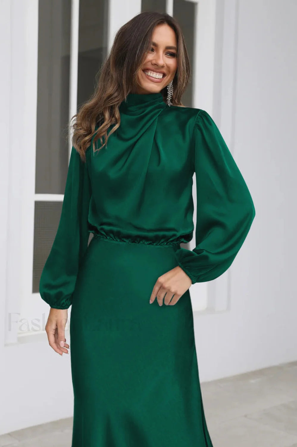 From The Source Charming High Neck Bridal Dress