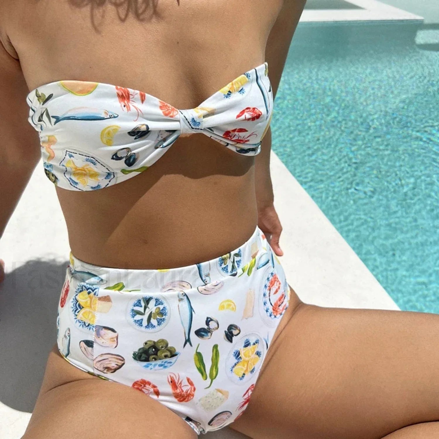 Fruit Print Strapless Bandeau Bikini Set Main image