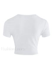 Fruity Butterfly Print Crop Top Tops&Tees