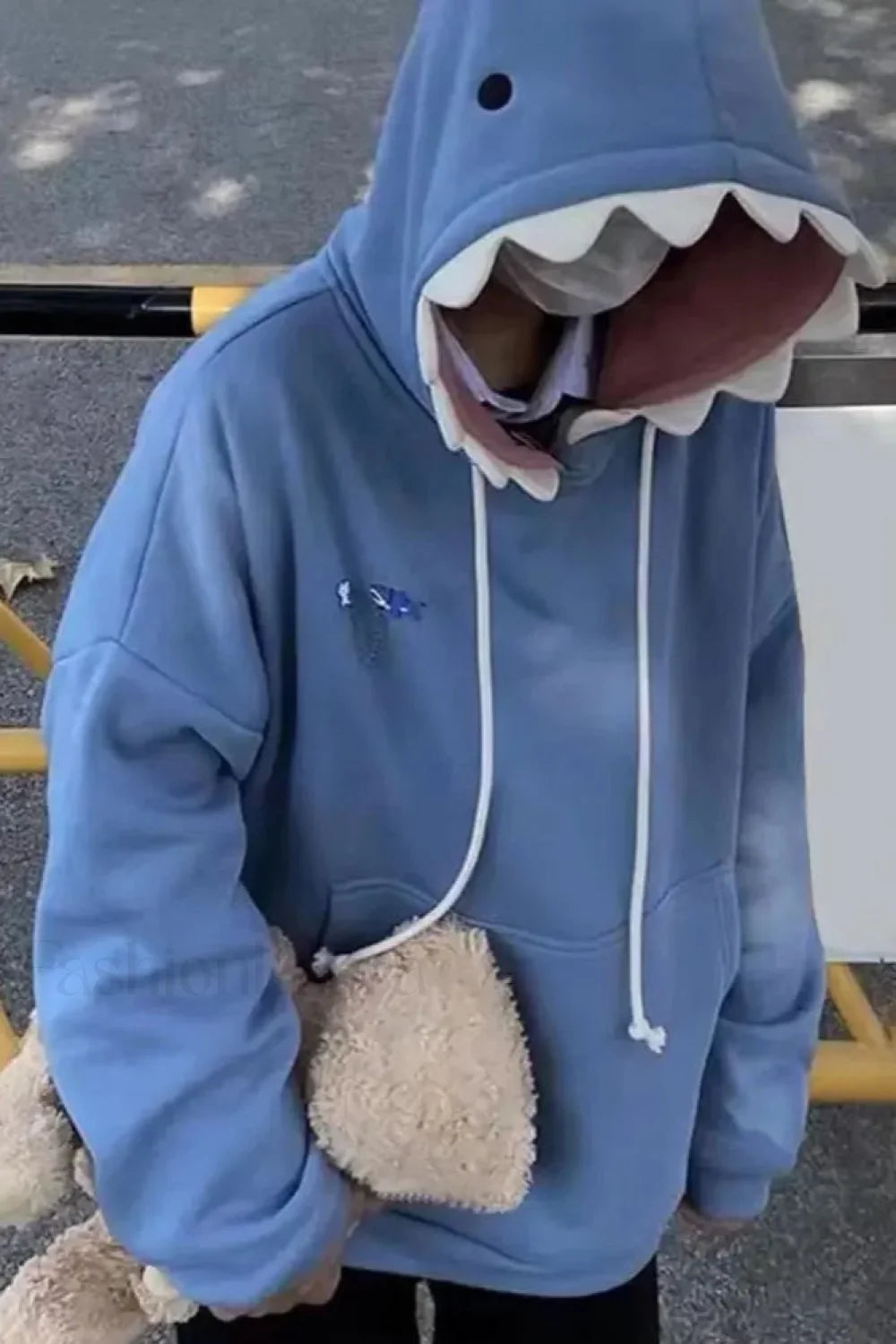 Funny Shark Patchwork Hoodie Blue / XXXL Main image