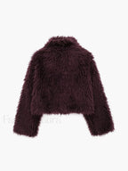Fuzzy Faux Fur Short Coat Women Faux Fur Coats