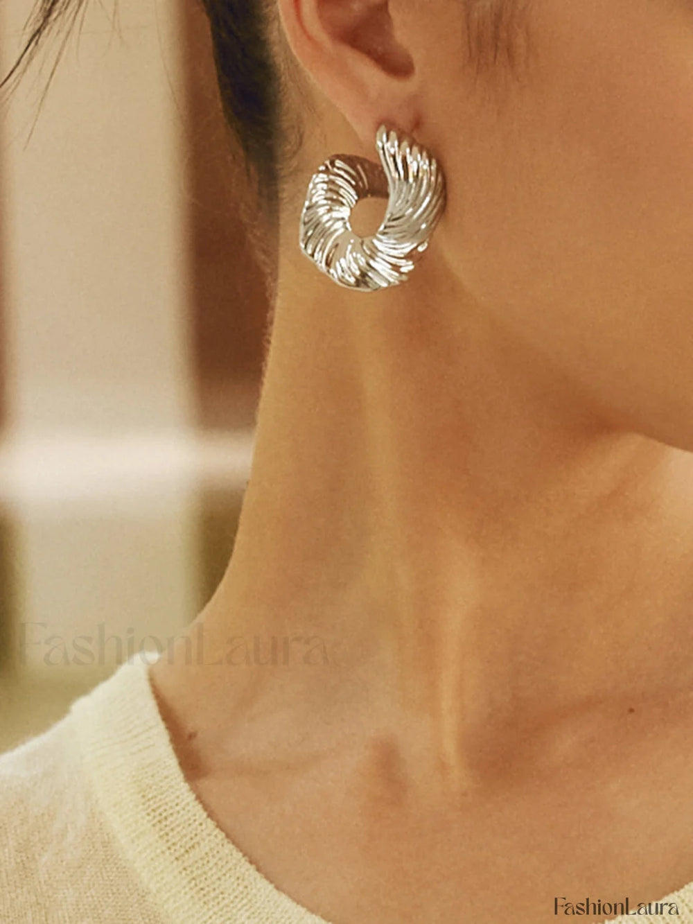 Geometric Irregular Graceful Texture Stud Earrings Earrings