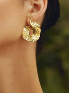 Geometric Irregular Texture Stud Earrings Earrings