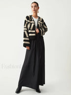 Geometric Print Graceful Kimono Cardigan Sweaters L