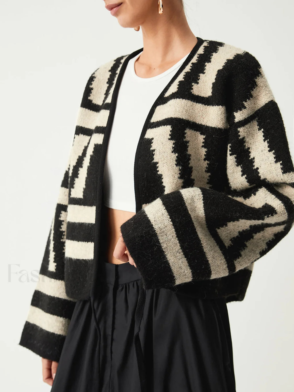 Geometric Print Graceful Kimono Cardigan Sweaters L