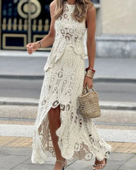 Geometric Strapless Boho Dress Apricot / S