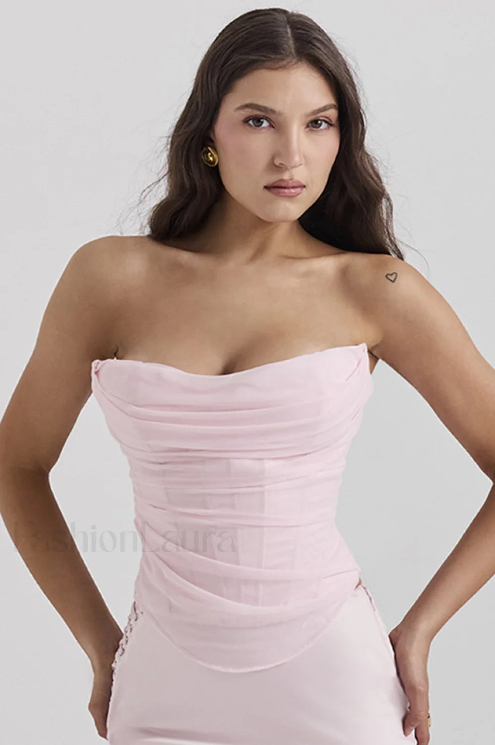 Georgie Ballerina Stylish Pink Strapless Corset XS / Pink
