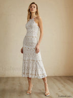 Glamorous Lace Graceful Halter Long Dress Dresses