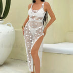 Glitter Hollow Out Cover Up WHITE / S