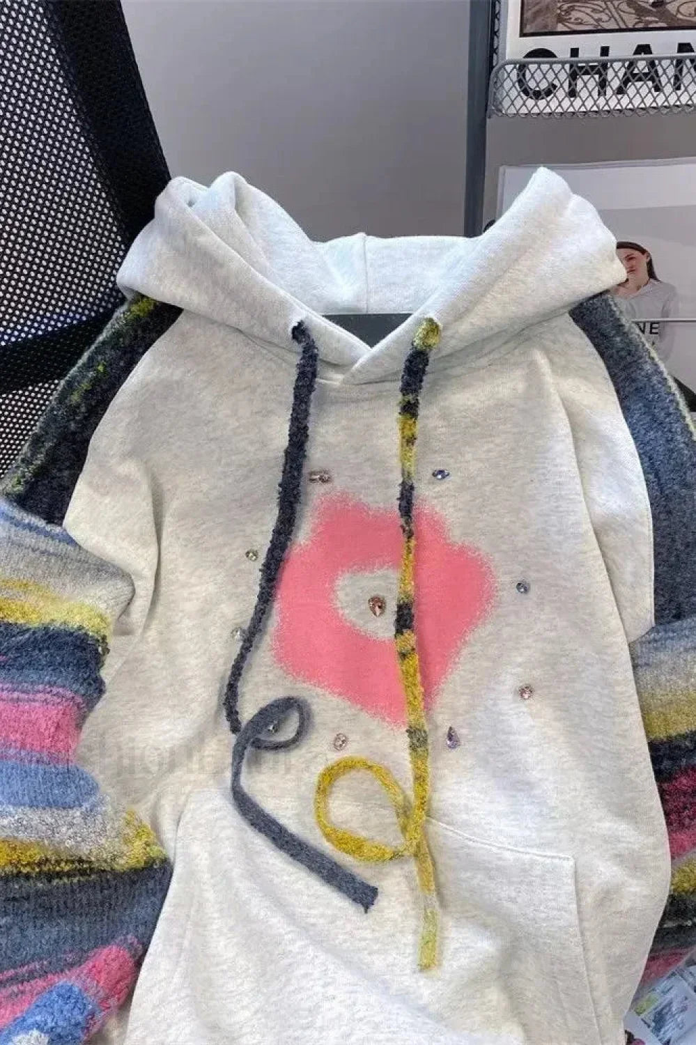 Glitter Sequin Loose Fit Hooded Hoodie