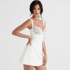 Front Sleeveless Mini Dress White L / White Party Dresses L