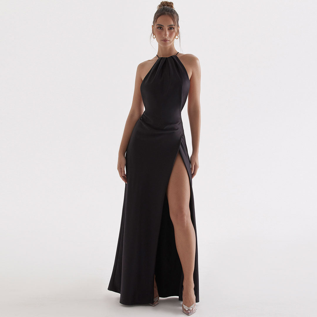 High Split Sleeveless Evening Maxi Dress Black S / Black Party Dresses L Main image