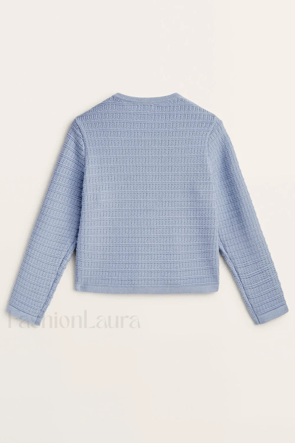 Gold Button Textured Knit Cardigan