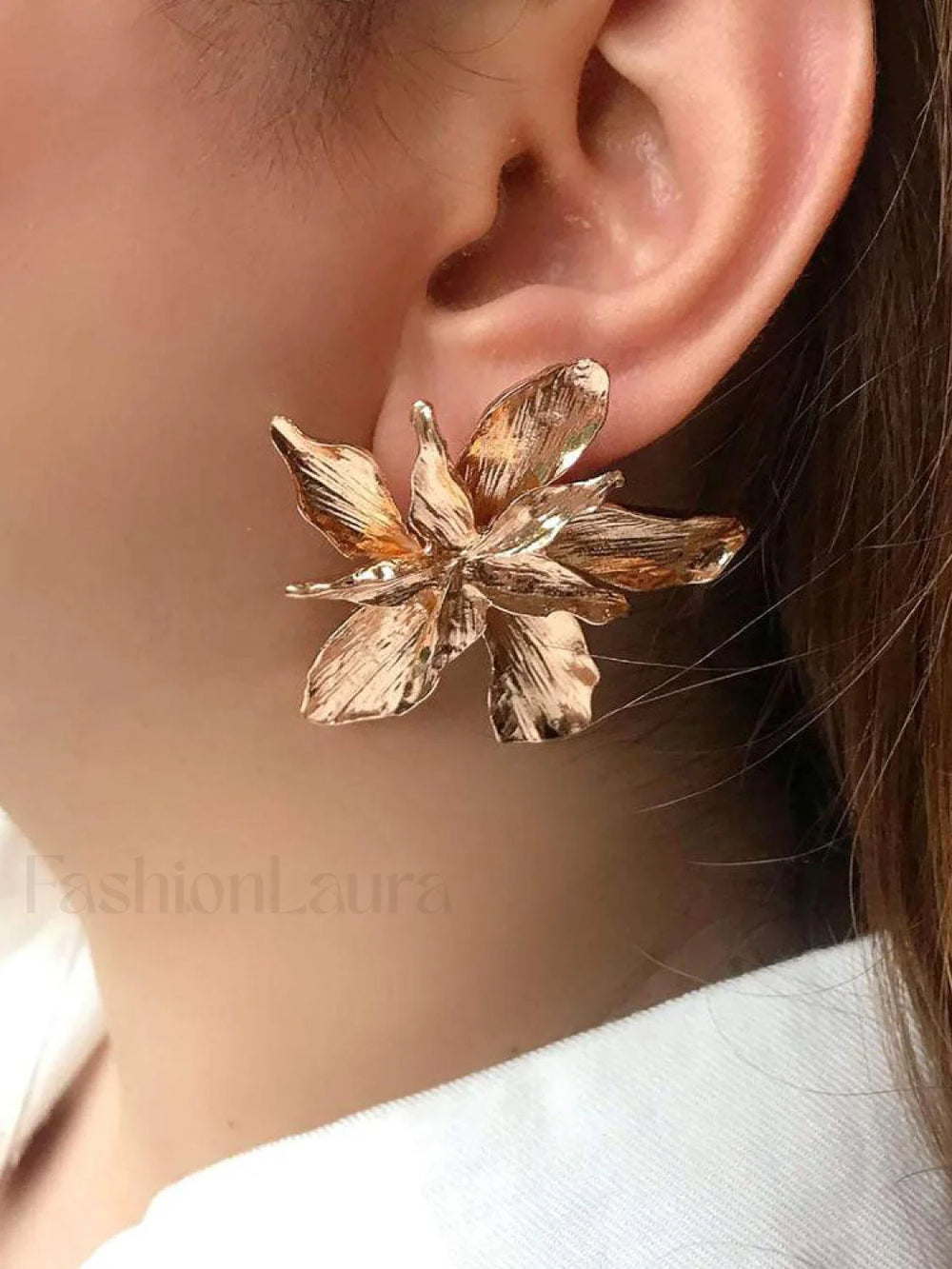 Gold Flower Drop Dangle Earring Jewelry