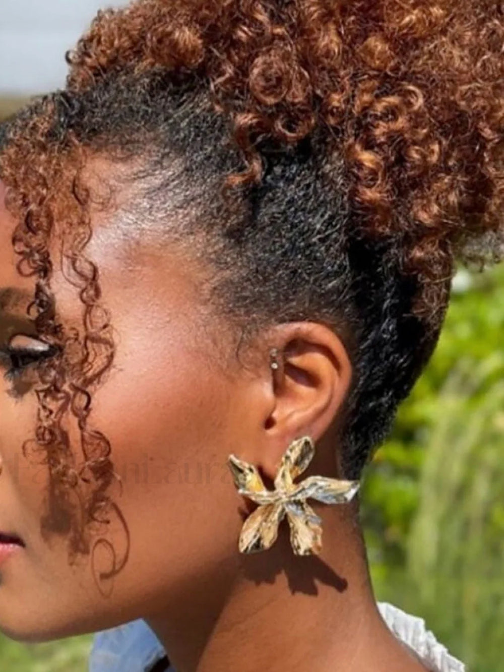 Gold Flower Drop Dangle Earring Jewelry