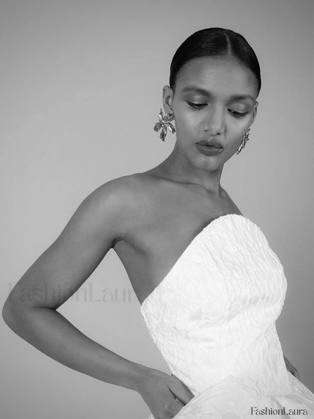 Gold Flower Drop Dangle Earring Jewelry