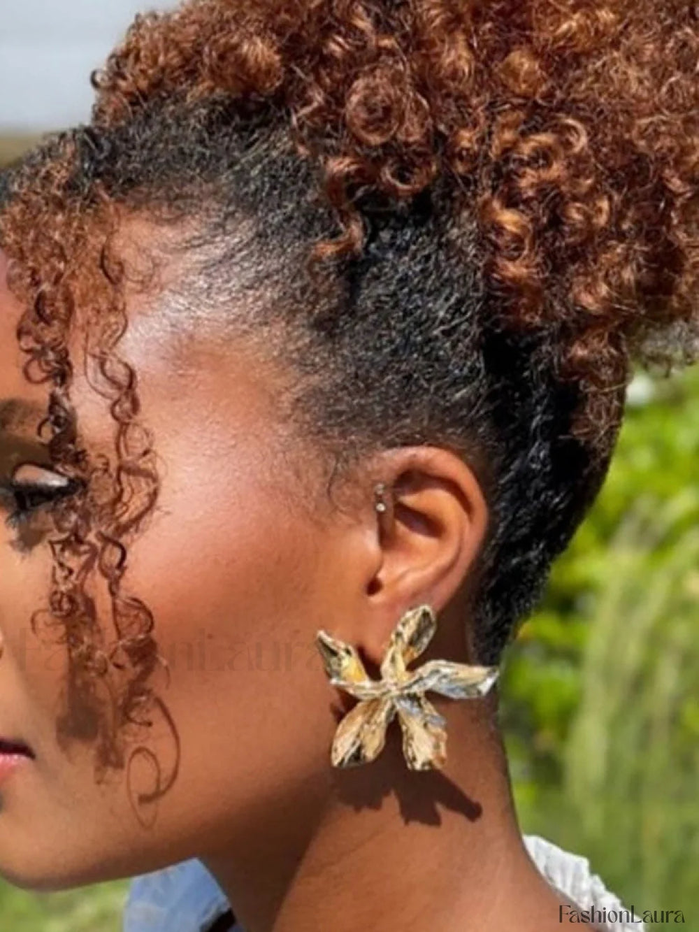 Gold Flower Drop Dangle Earring Jewelry