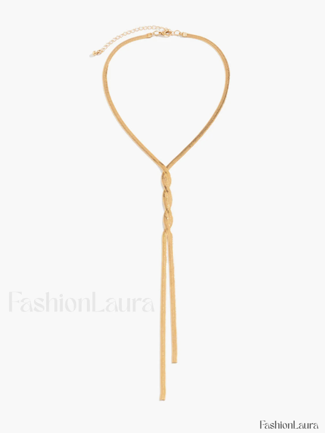 Golden Snake Chain Twist Tassel Necklace Gold / One Size Necklaces