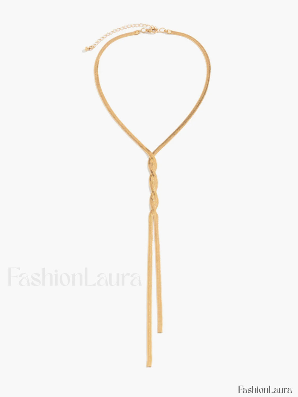Golden Snake Chain Twist Tassel Necklace Gold / One Size Necklaces