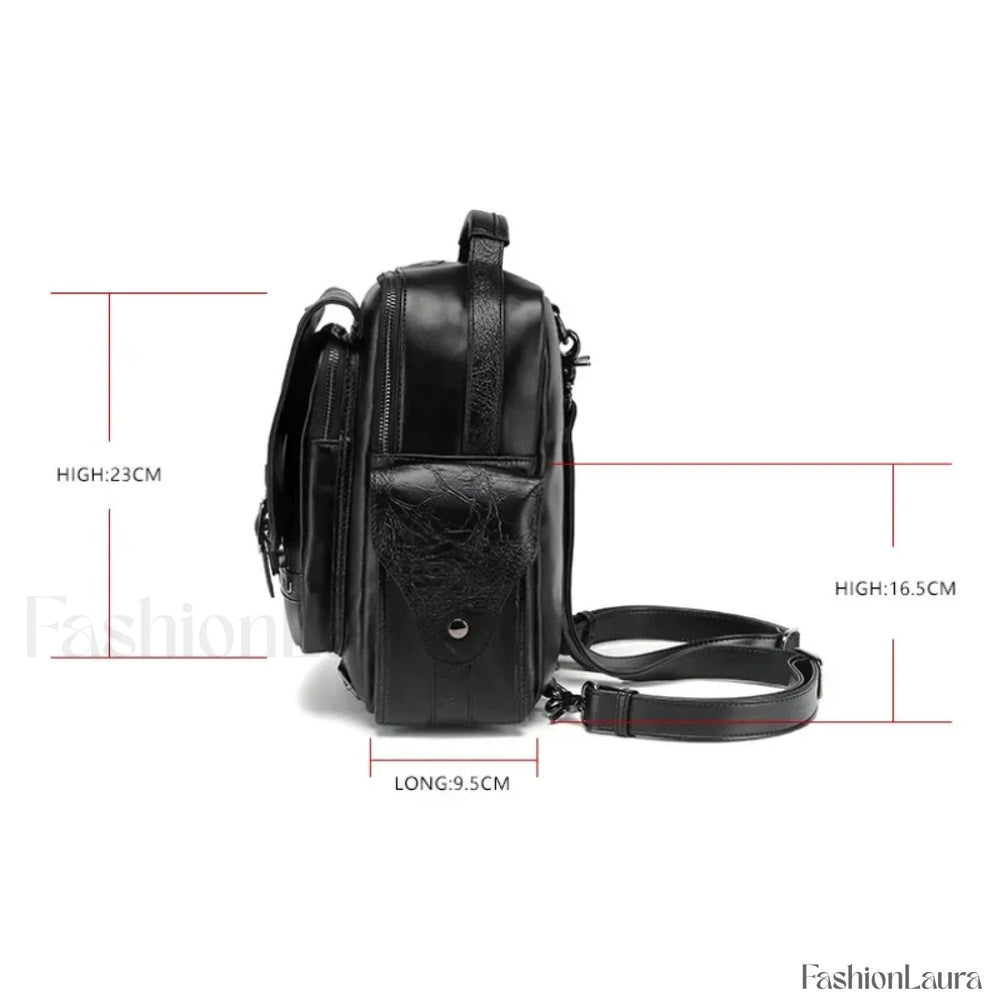 Goth Style Large Capacity Skull Multi function Unisex Waterproof Backpack Black