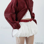Gothic Contrast Pocket Mini Skirt WHITE / S