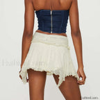 Gothic Lace Ruched Mini Skirt
