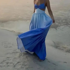Gradient Sling Print Midi Maxi Dress