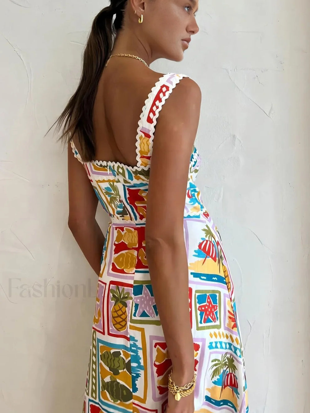 Graffiti Print Sleeveless Long Dress Floral Dresses