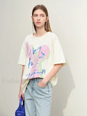 Graphic Drop Sleeve T Shirt