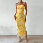 Graphic Off Shoulder Midi Dress